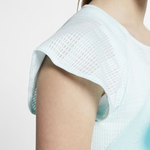 Nike Blue Instacool Short Sleeve Running Top - Picture 4 of 13